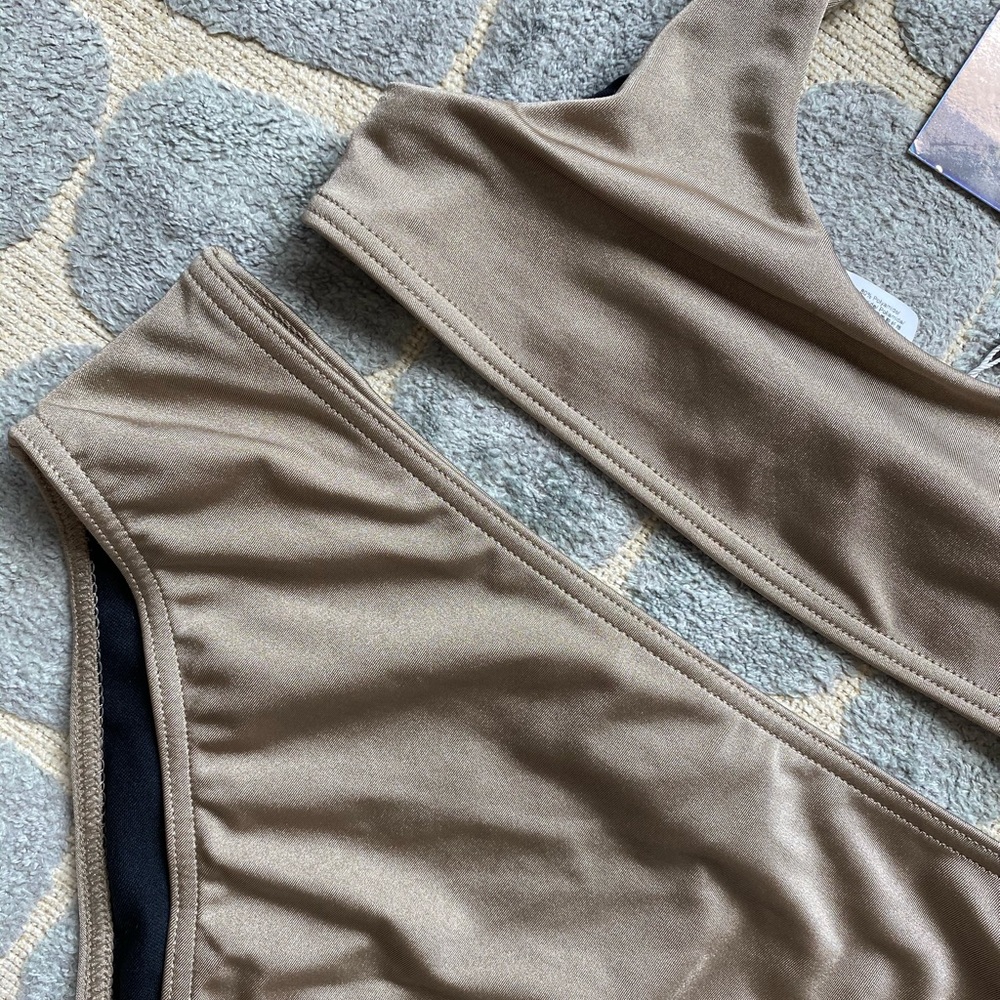 NEW Missguided Minimal High Waist Sheen Bikini Set